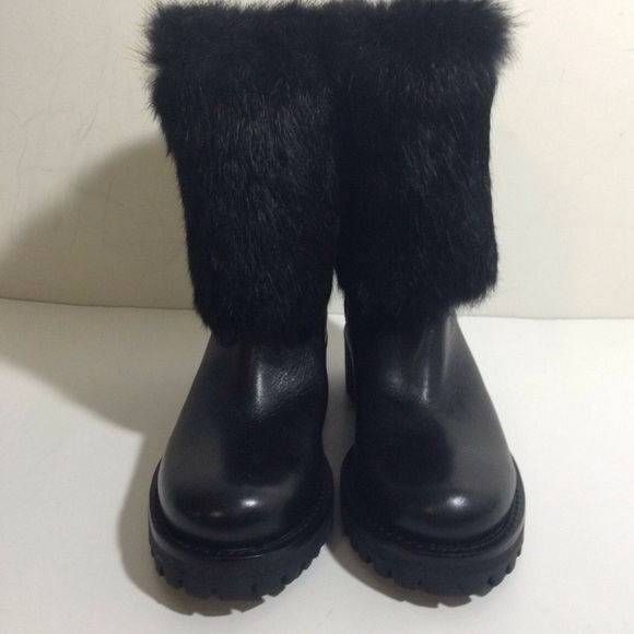 ❣️HP❣️Tory Burch fur cuff black moto boot - Picture 2 of 9